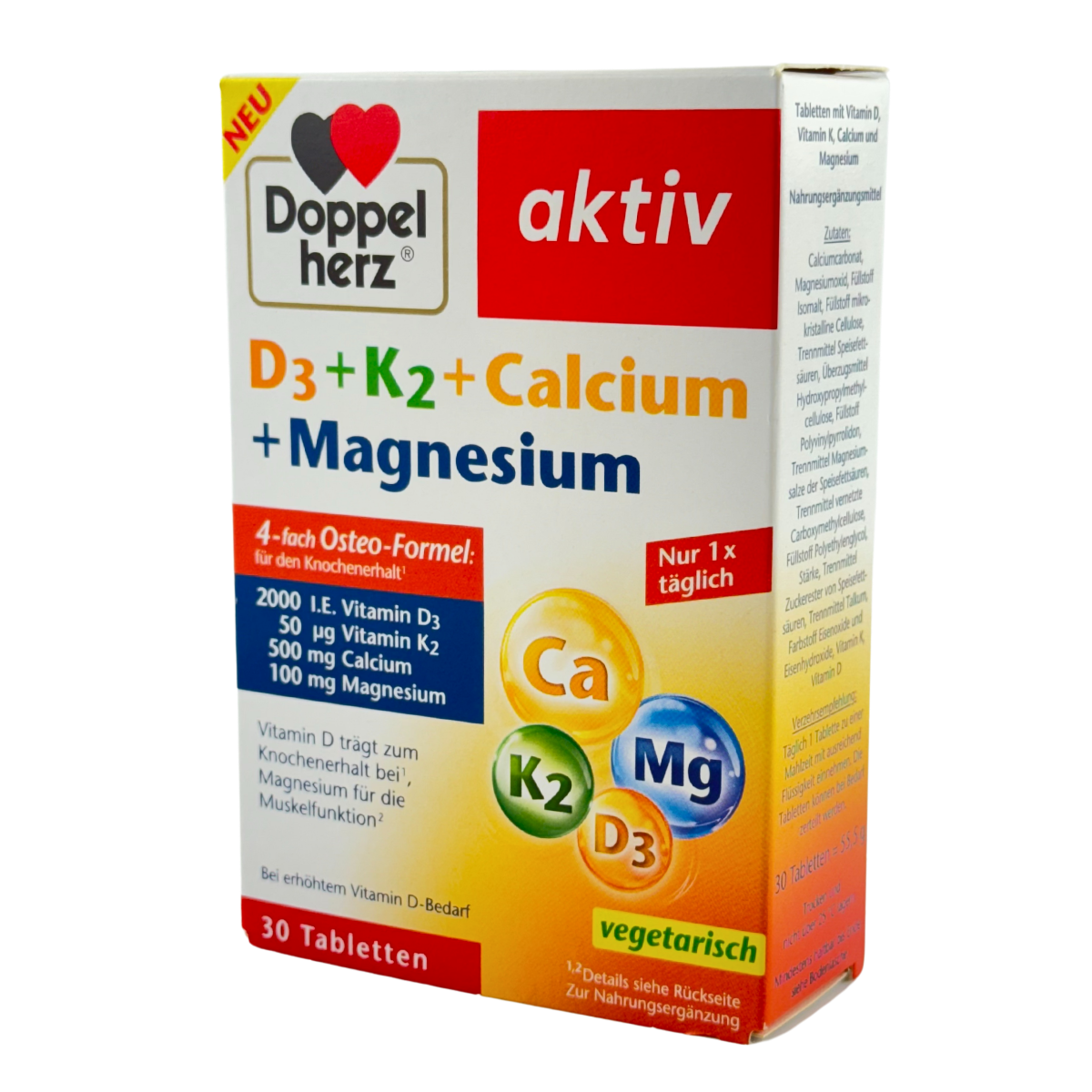 D3+K2+Calciu+Magneziu 30 capsule