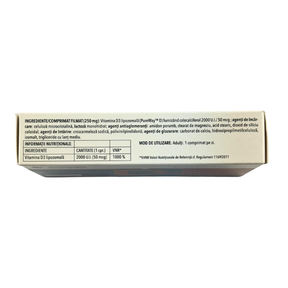 Vitamina D3 2000 u.i. lipozomala 40 comprimate