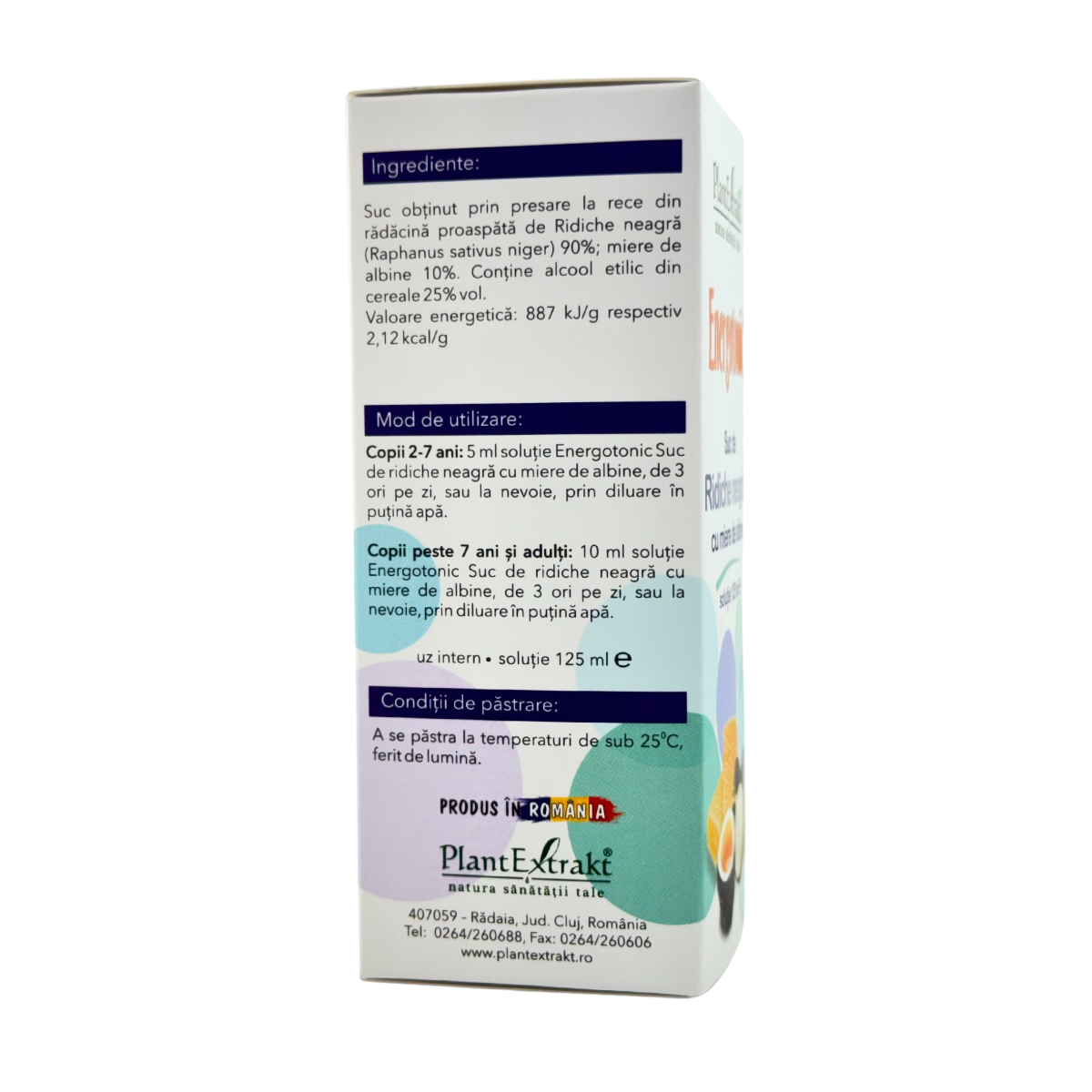 Energotonic Suc de ridiche neagra cu miere de albine 125 ml