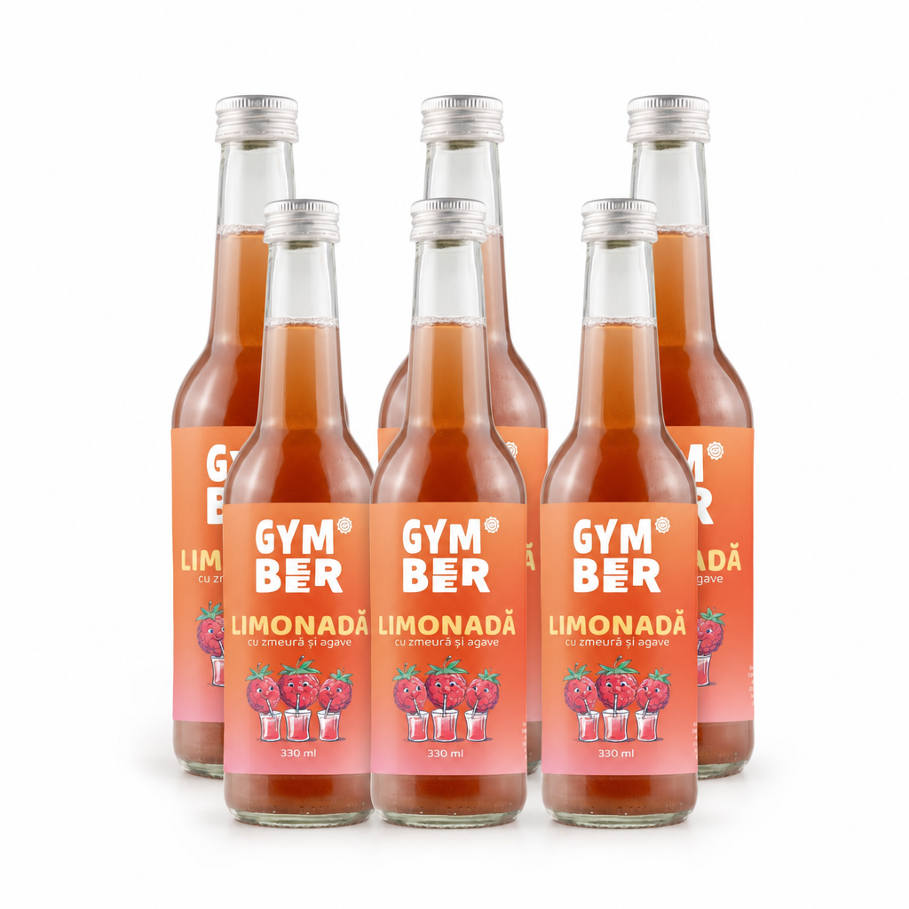 Bax 6 × Limonada cu zmeura si sirop de agave 330 ml