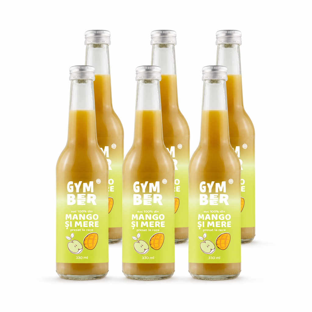 Bax 6 × Suc de mango si mere 100% natural presat la rece 330 ml