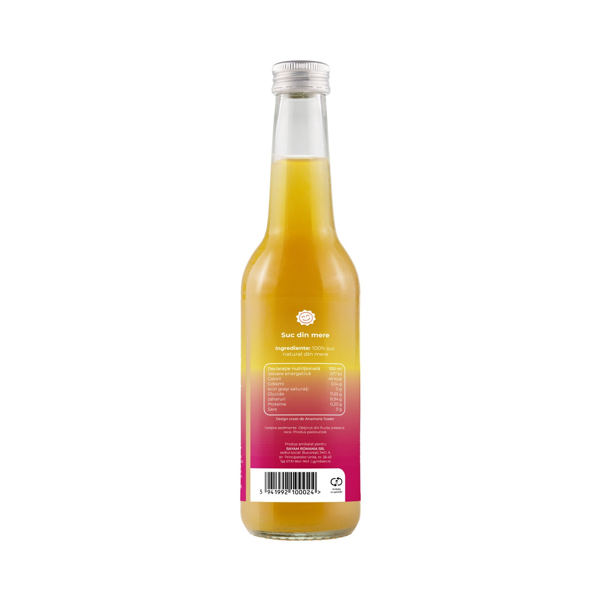 Suc de Mere 100% natural presat la rece 330 ml