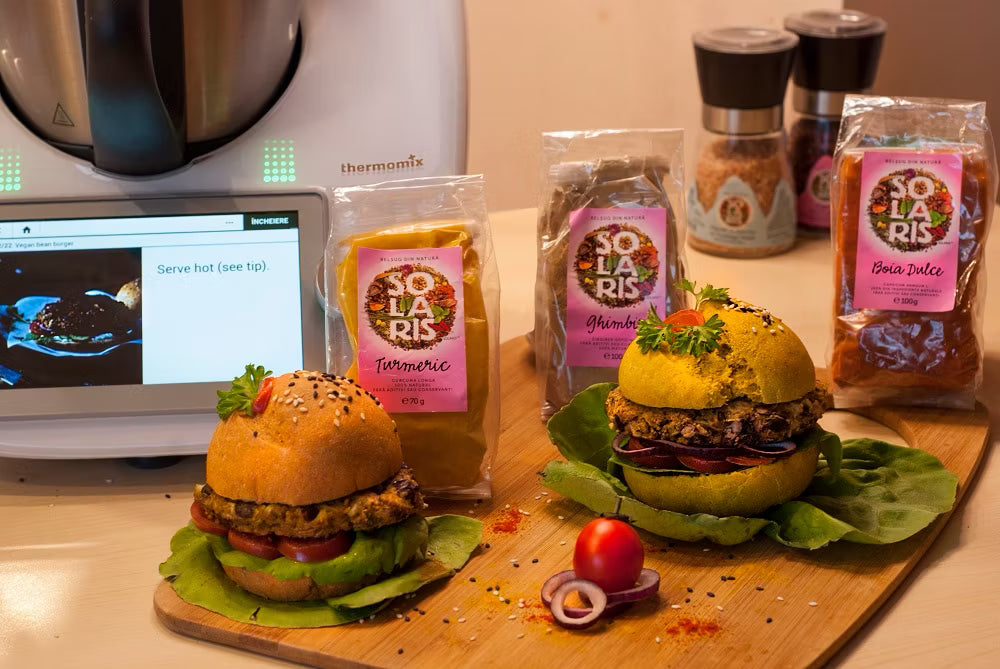 Burger de fasole rosie cu fulgi de ovaz
