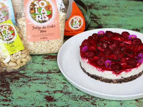 Cheesecake vegan cu zmeură