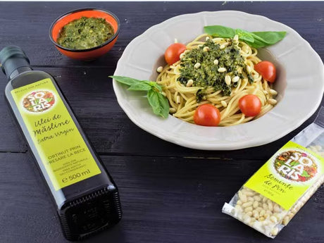 Paste integrale cu sos pesto
