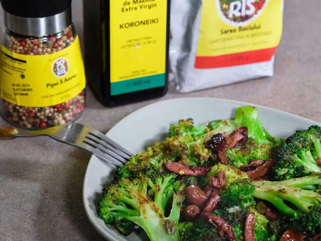 Broccoli la tigaie cu masline si capere
