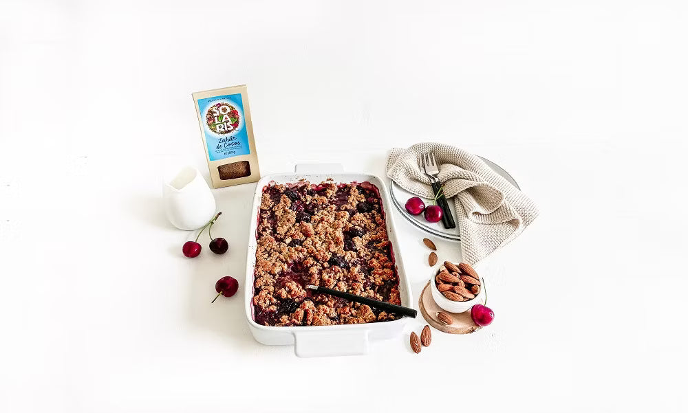 Crumble cu faina de ovaz si cirese