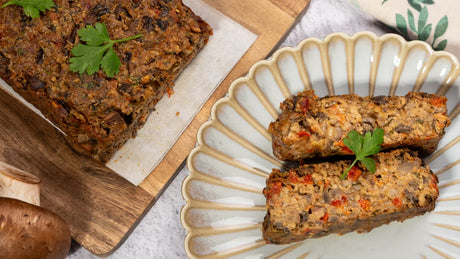 Drob vegan de ciuperci cu fulgi de drojdie inactiva