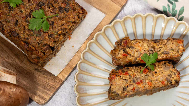 Drob vegan de ciuperci cu fulgi de drojdie inactiva