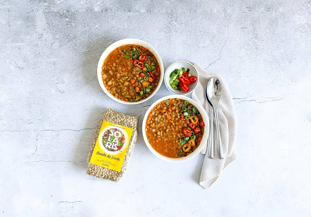 Mancare de linte cu legume si chilli