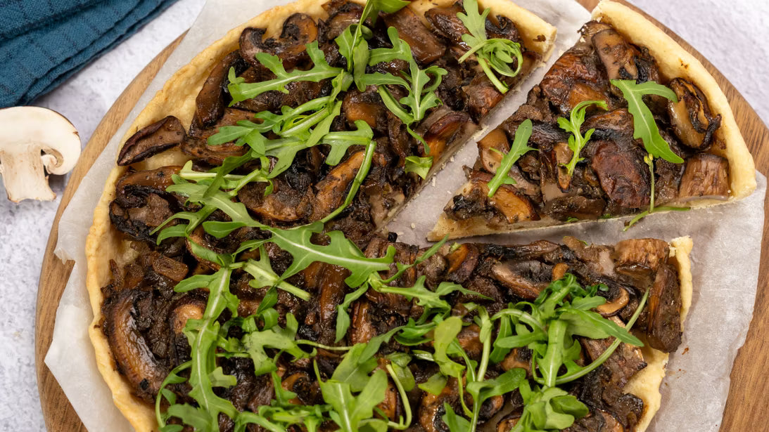 Quiche cu ciuperci, oregano si ulei de masline