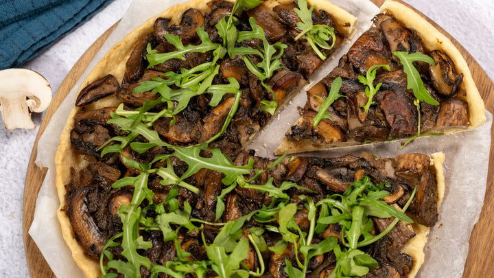 Quiche cu ciuperci, oregano si ulei de masline