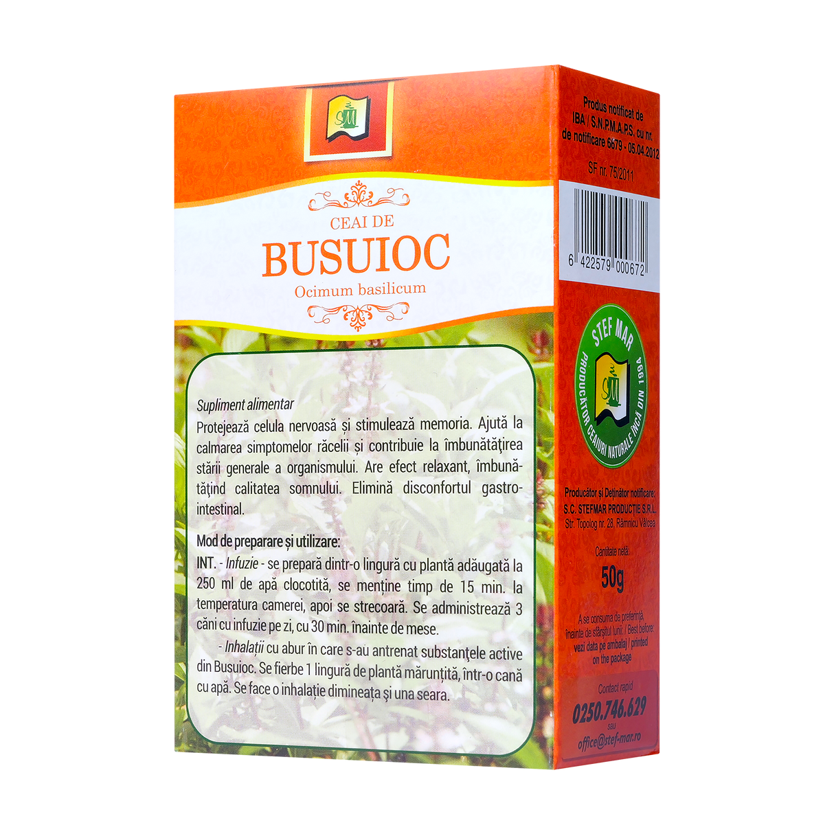 Ceai busuioc iarba 50 g