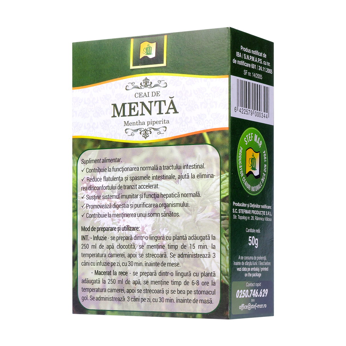 Ceai menta frunze 50 g