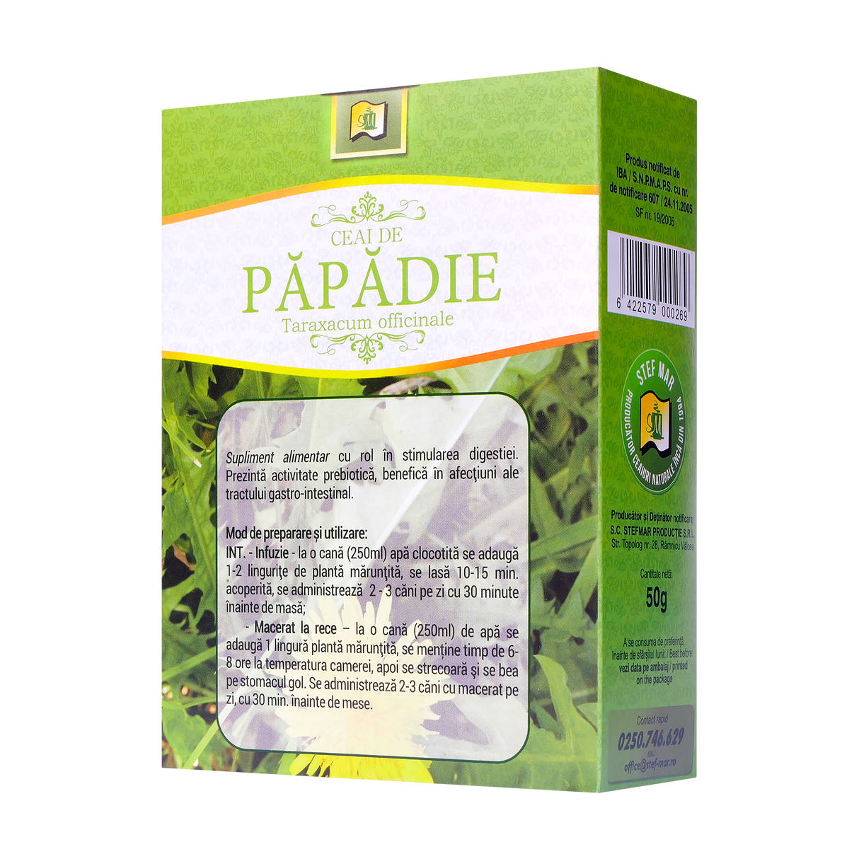 Ceai de papadie frunze 50 g Stefmar
