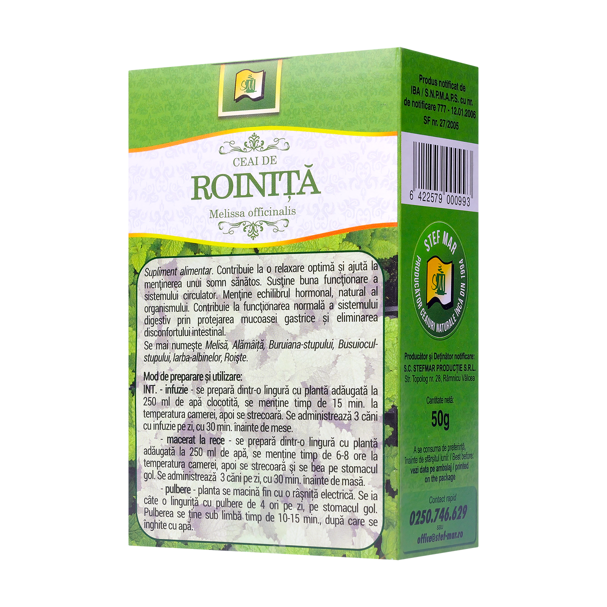 Ceai roinita 50 g Stefmar