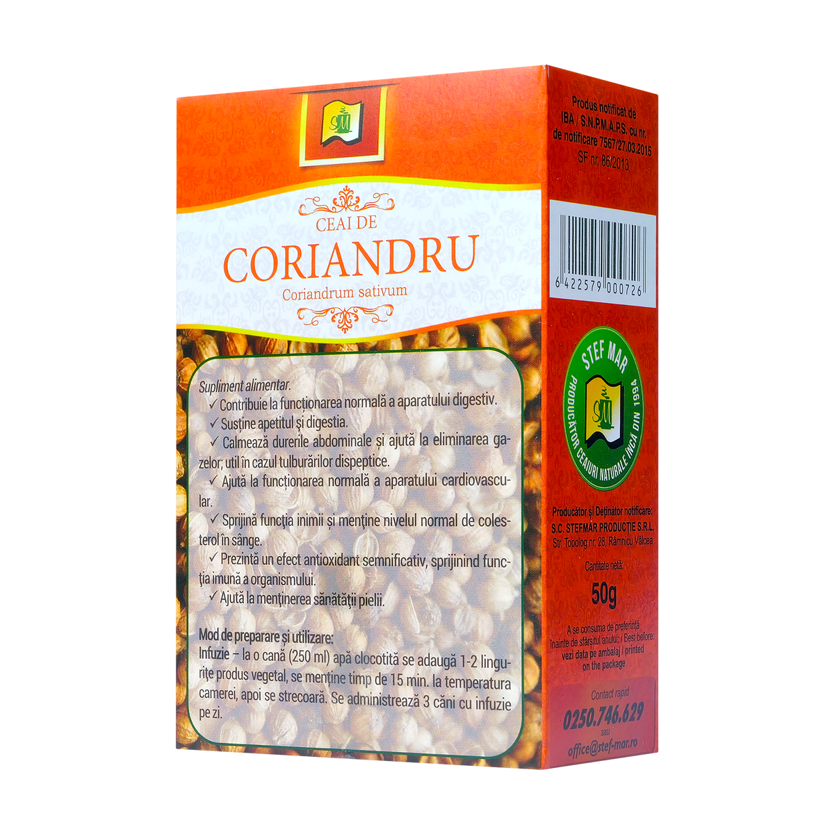 Ceai coriandru fructe 50 g