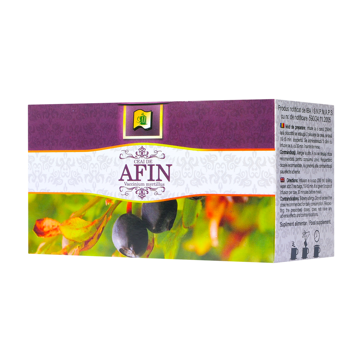 Ceai afine frunze 20 plicuri