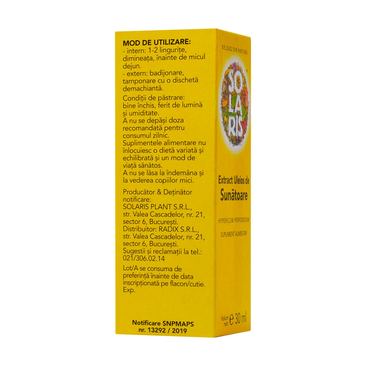 Extract uleios de sunatoare 30 ml