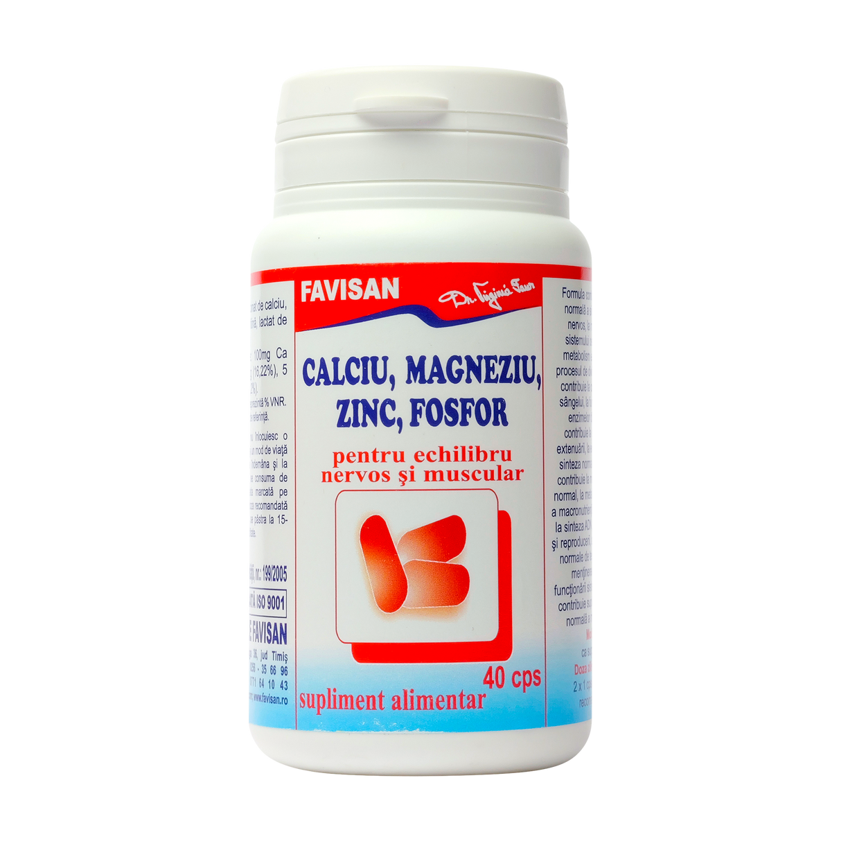 Favimin ca, mg, zn si fosfor 40 capsule