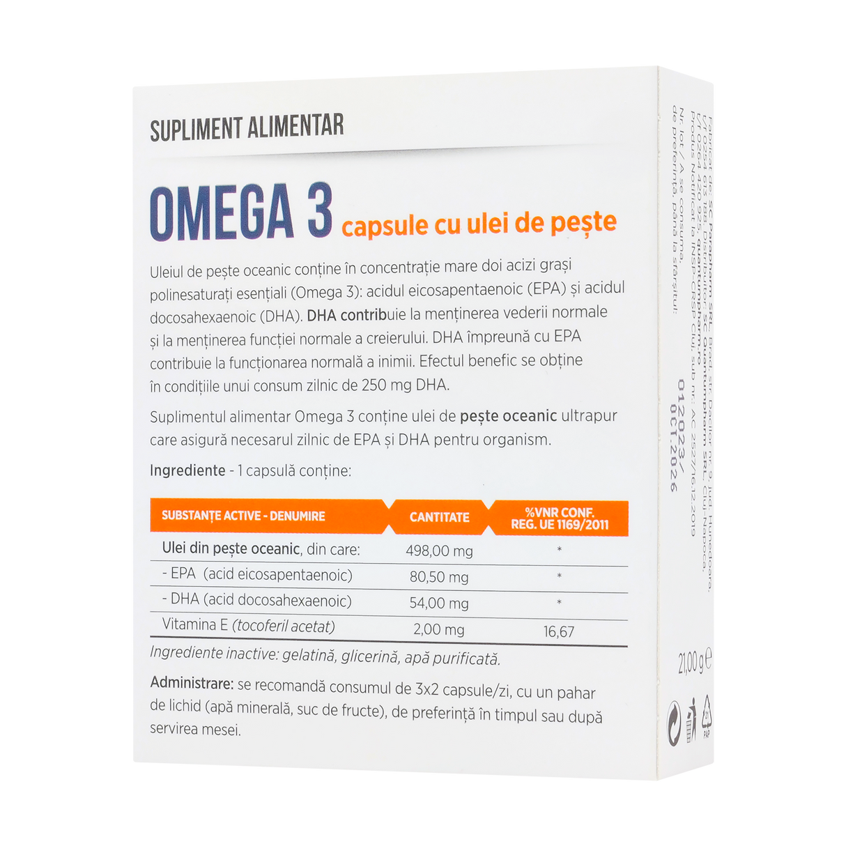 Omega 3 ulei peste 30 capsule