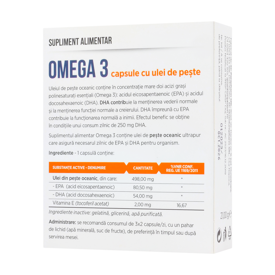 Omega 3 ulei peste 30 capsule