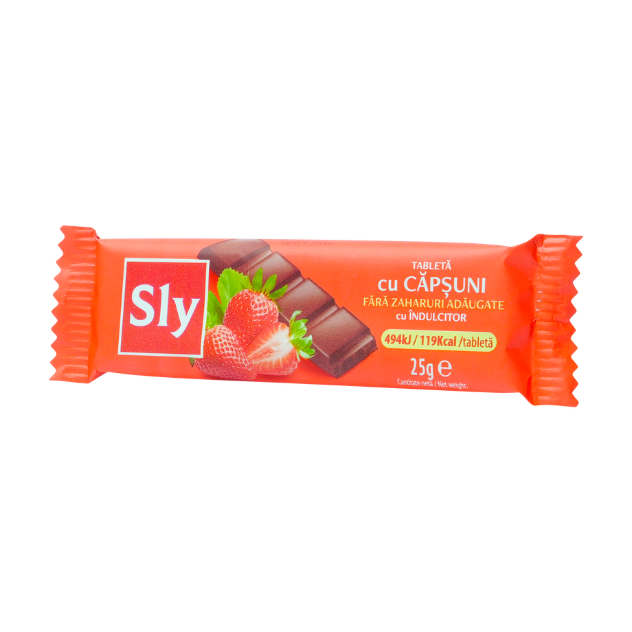 Tableta de ciocolata cu capsuni 25 g