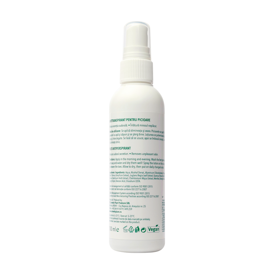 Spray antiperspirant picioare 100 ml Cosmetic Plant