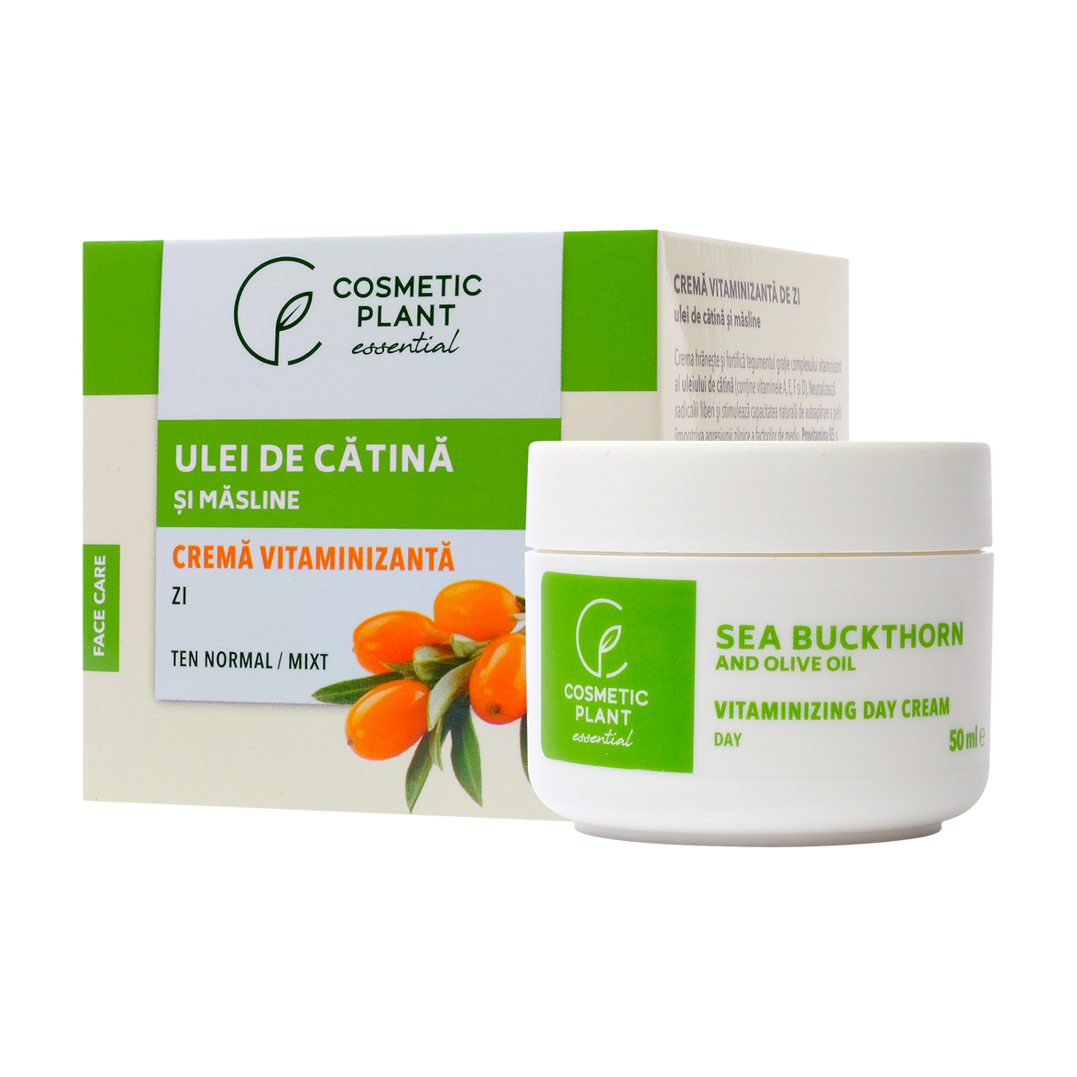 Crema vitaminizanta zi cu ulei catina+ulei masline 50 ml