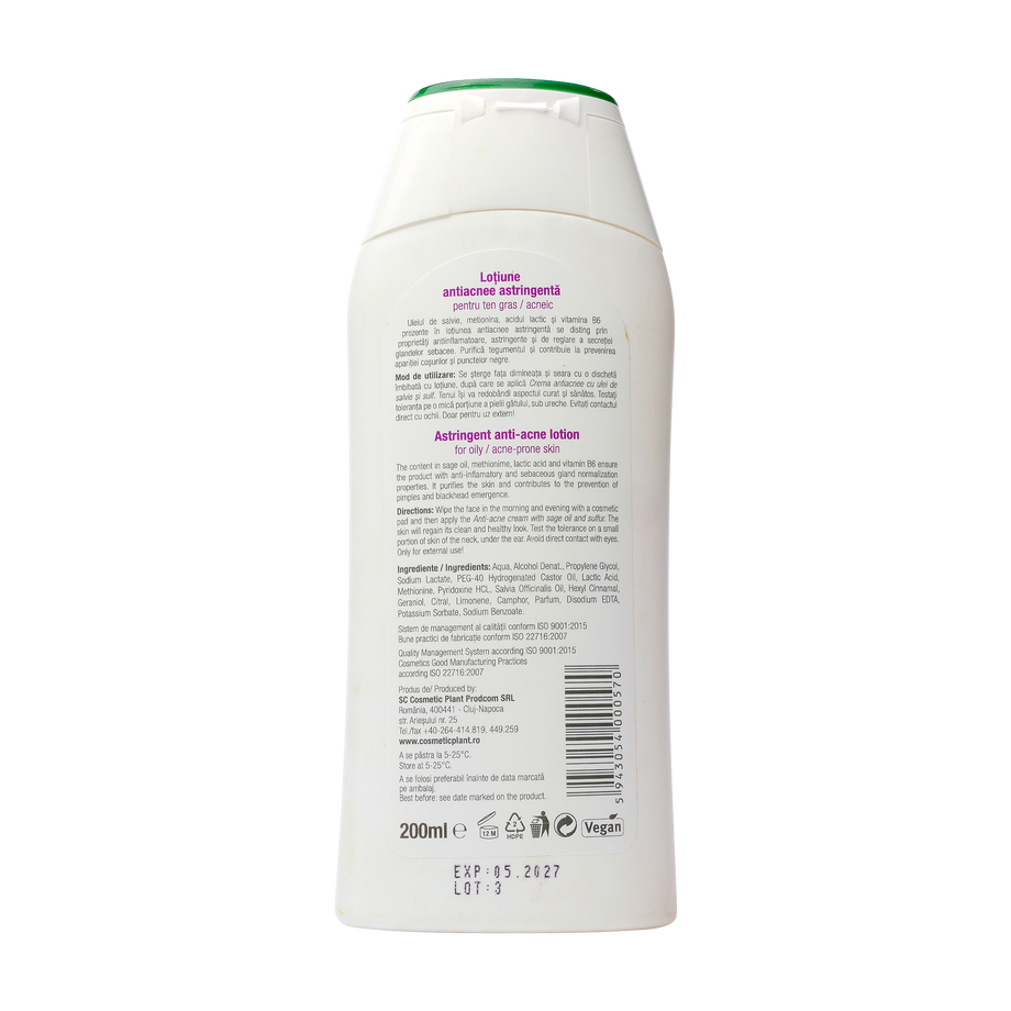 Lotiune antiacneica cu salvie 200 ml