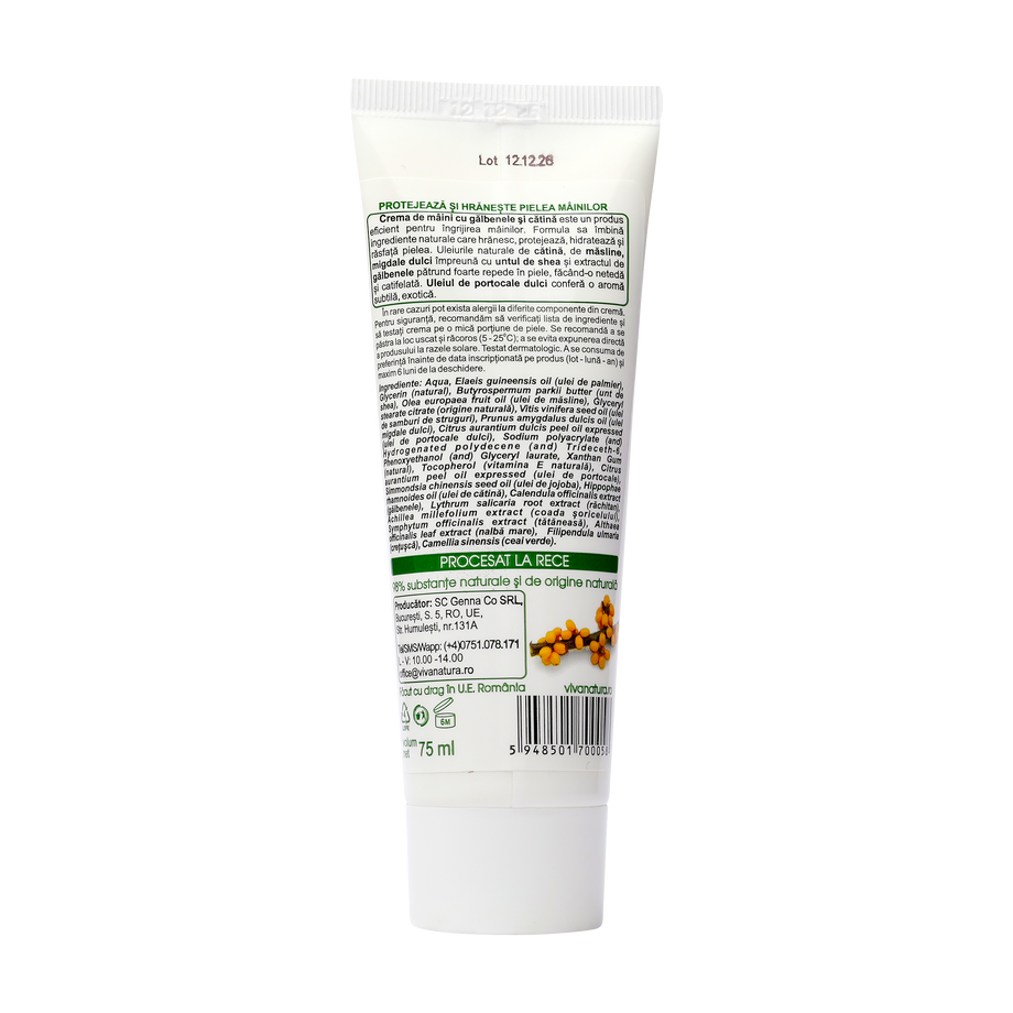 Crema maini cu galbenele si catina 75 ml