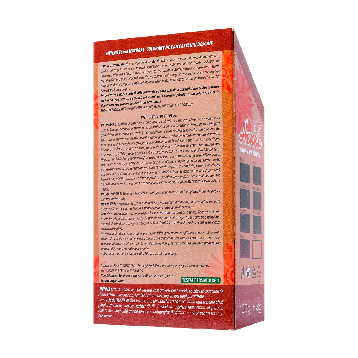 Vopsea par henna castaniu deschis 100 g