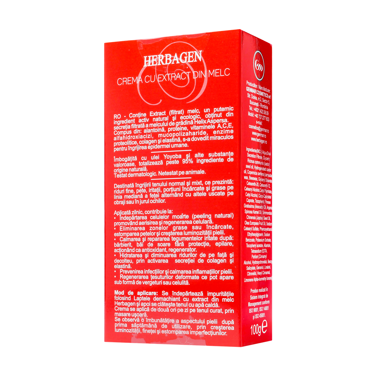 Crema cu extract de melc 100 ml