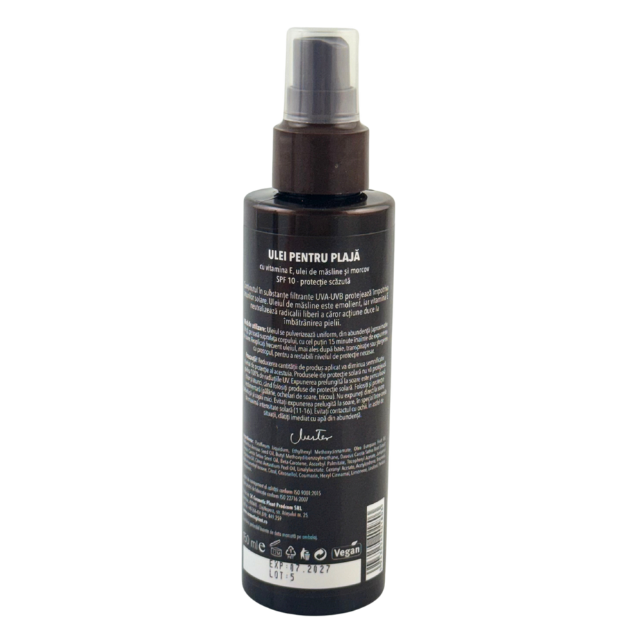 Ulei plaja Olive SPF 10 cu ulei de morcov, ulei de masline si vitamina E 150 ml