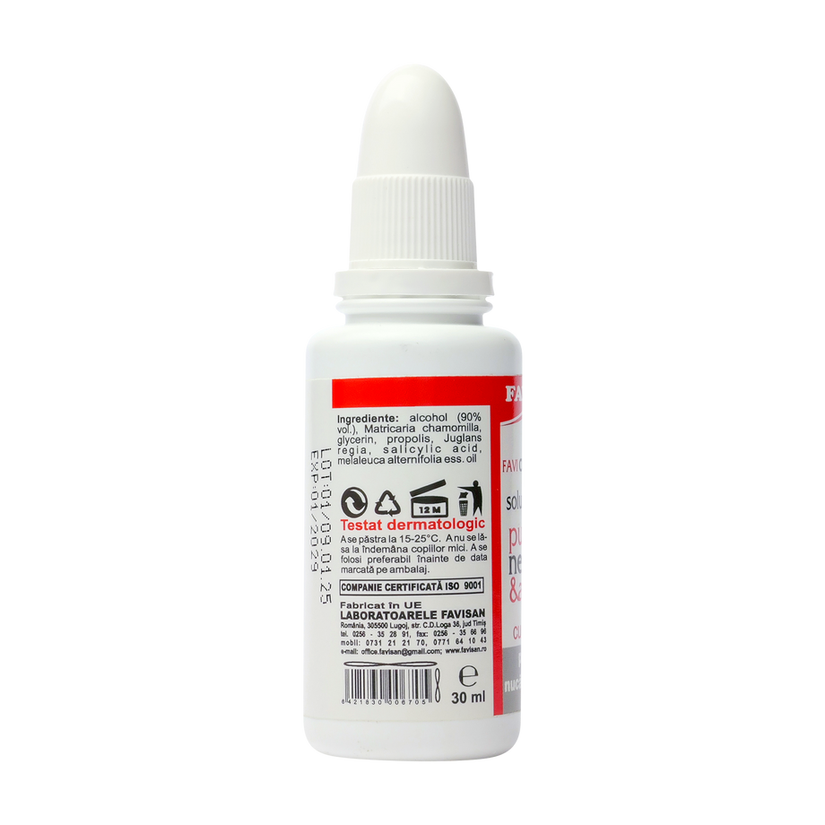 Solutie pentru puncte negre & acnee faviclear 30 ml