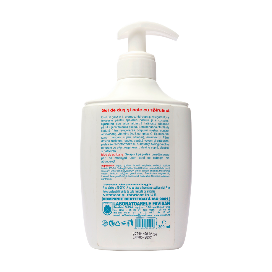 Gel de dus si baie cu spirulina 300 ml