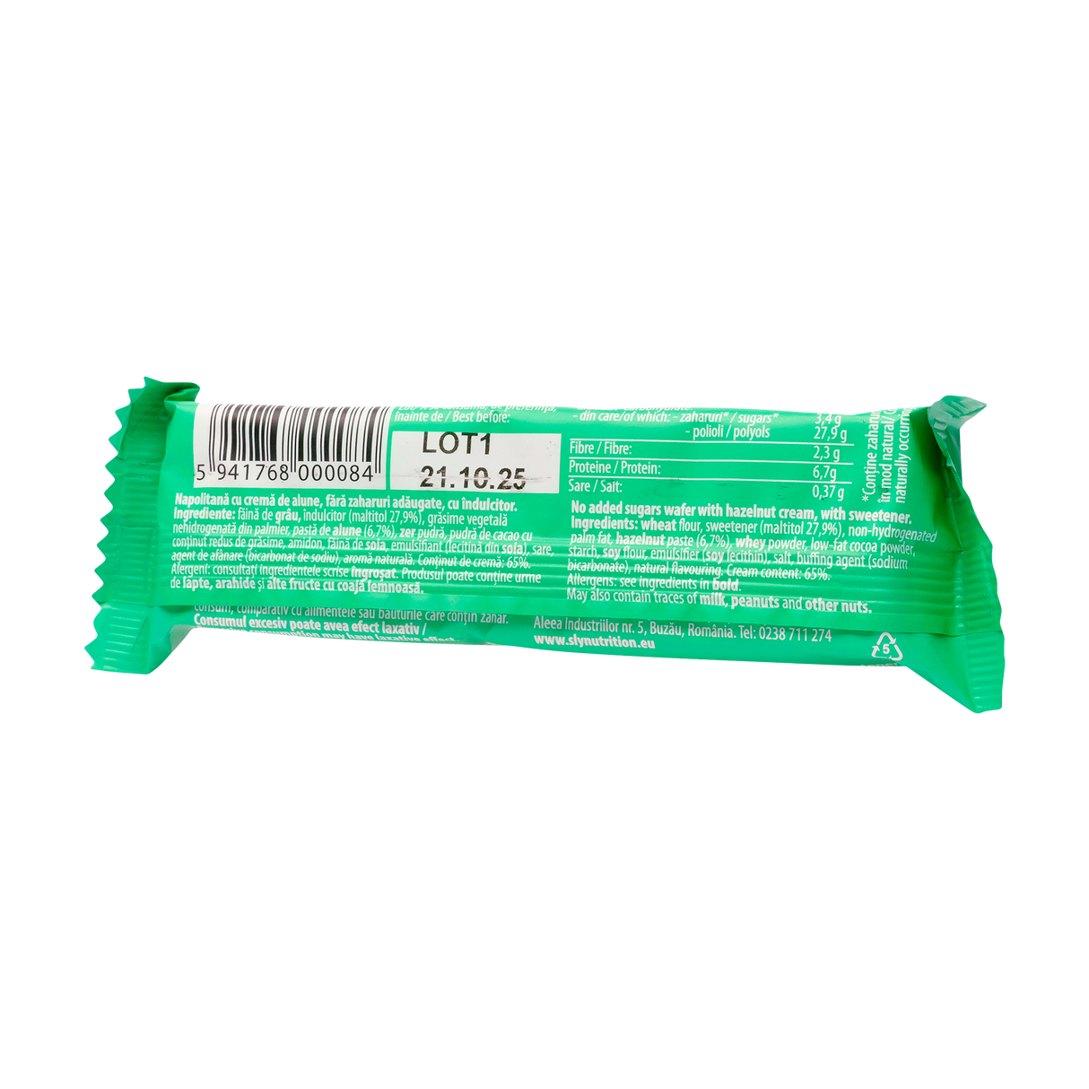 Napolitane cu crema de alune fara zahar 20 g