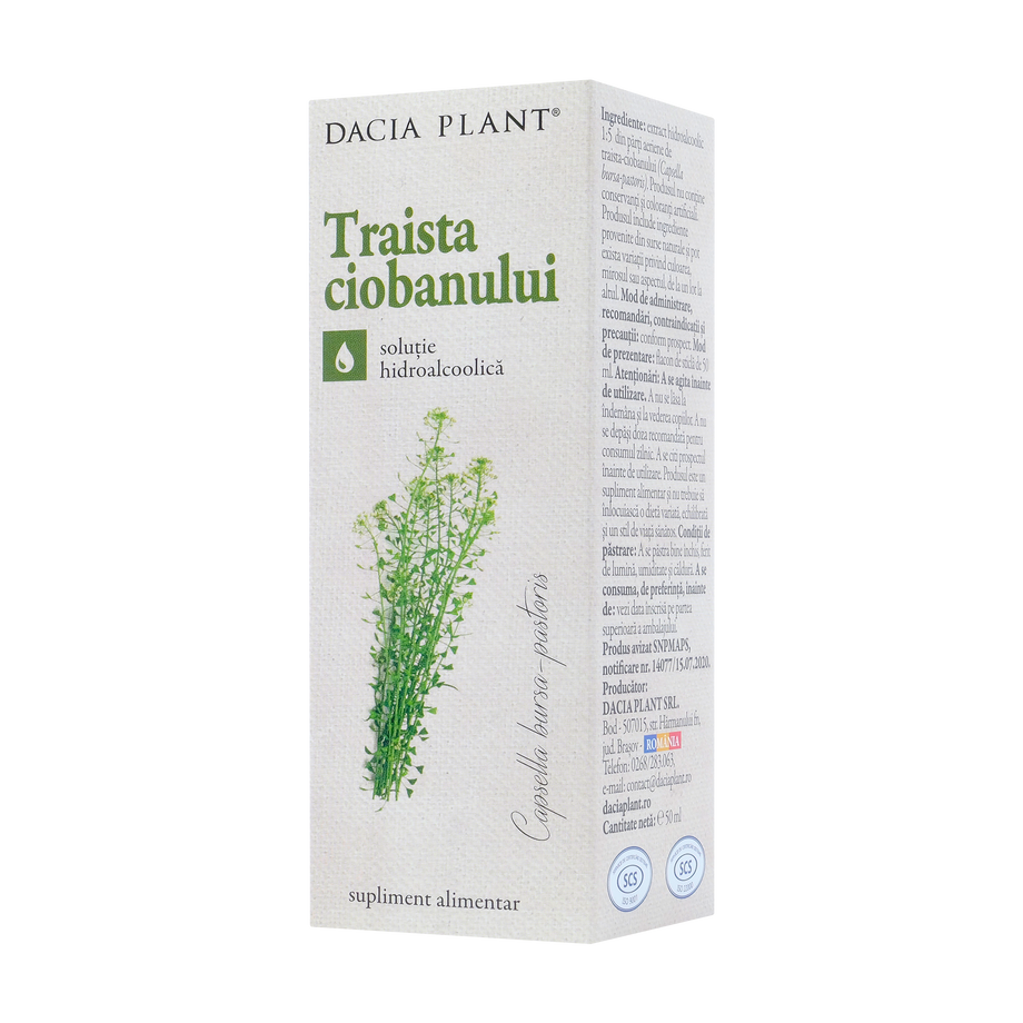 Tinctura traista ciobanului 50 ml Dacia Plant