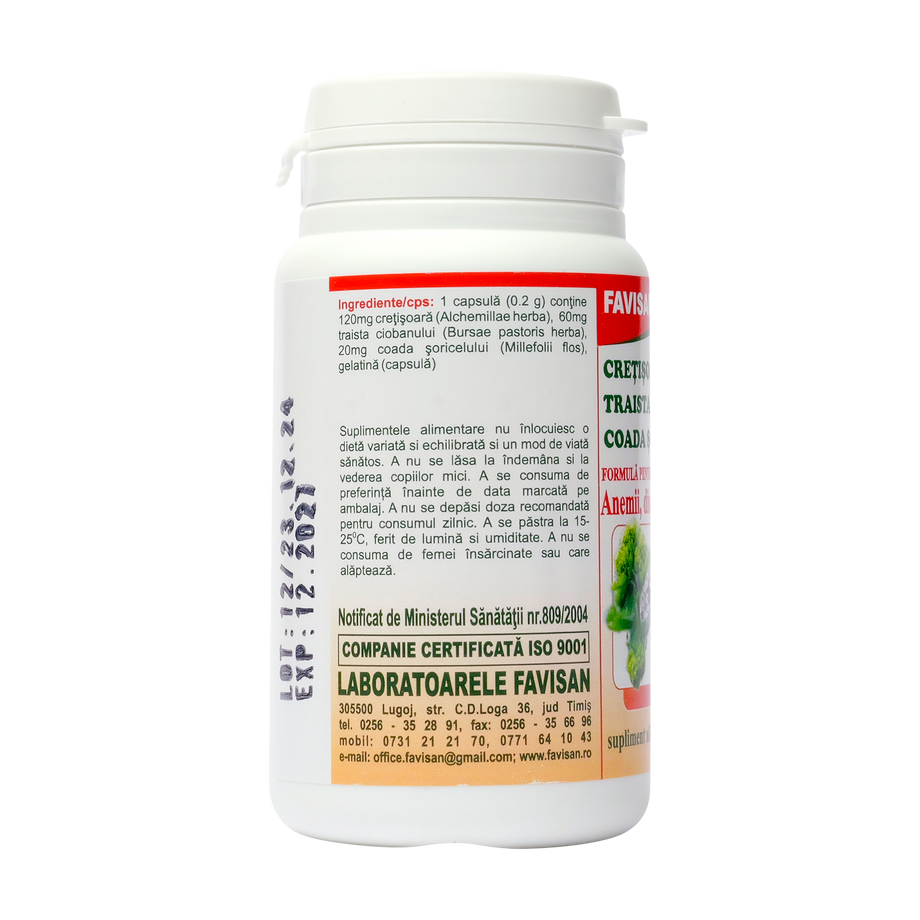 Cretisoara, traista ciobanului, coada soricelului 40cps Favisan 40 capsule