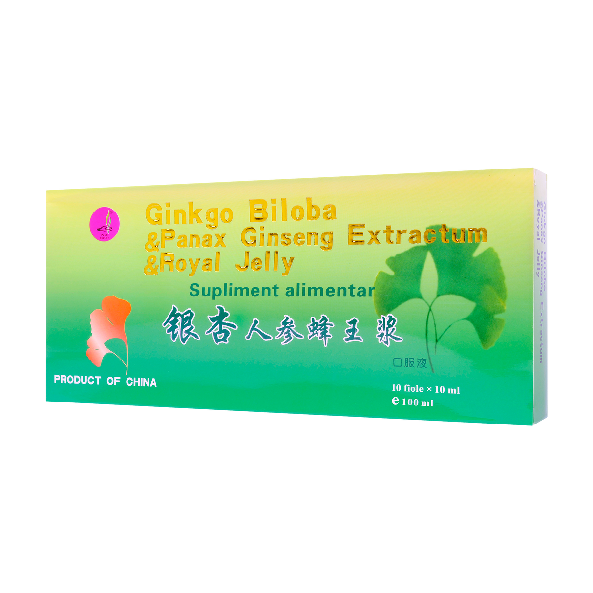 Ginkgo biloba, royal jelly, ginseng 10 fiole