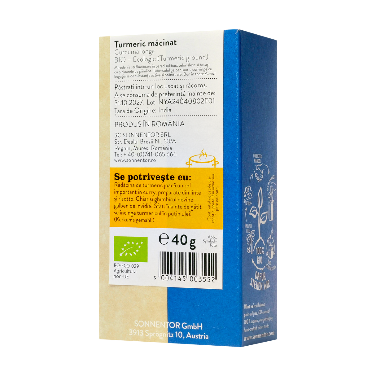 Turmeric macinat 40 g Sonnentor