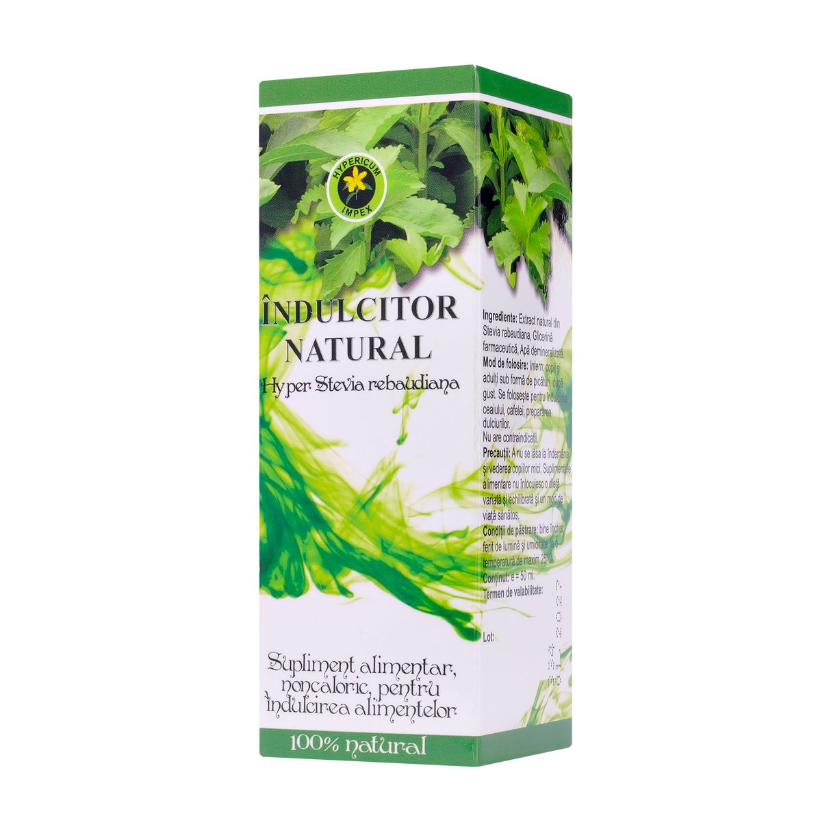 Hyper Stevia Rebaudiana indulcitor lichid natural 50 ml
