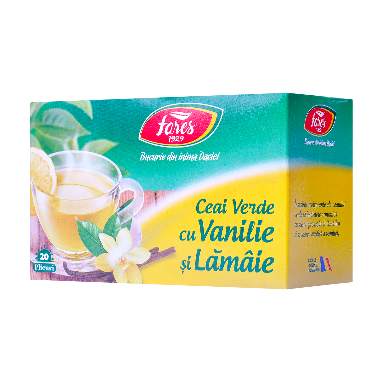 Ceai verde vanilie&lamaie 20 plicuri