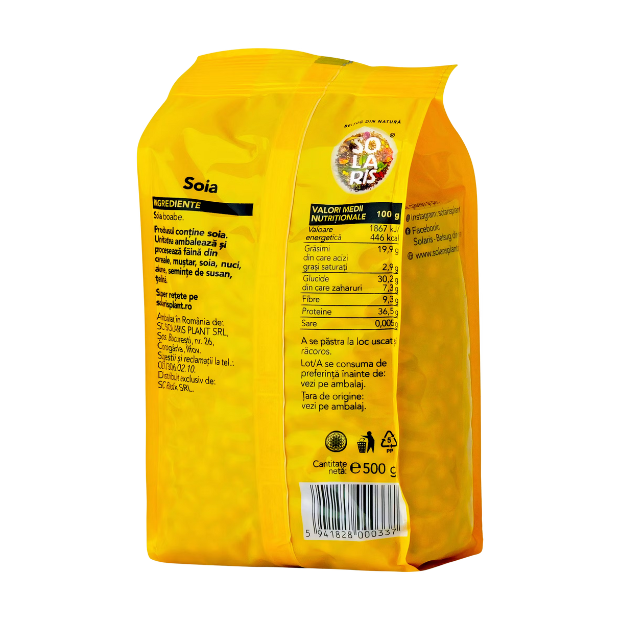 Soia boabe nemodificata genetic 500 g - imagine 3