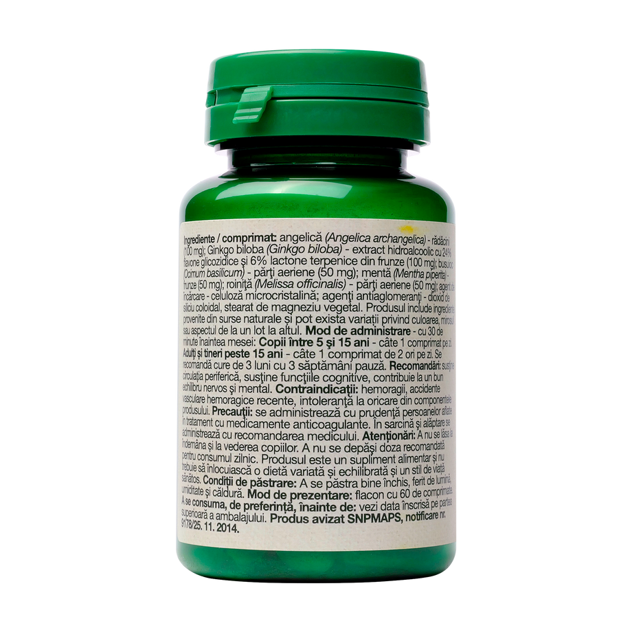 Ginkgo biloba 100mg 60 comprimate