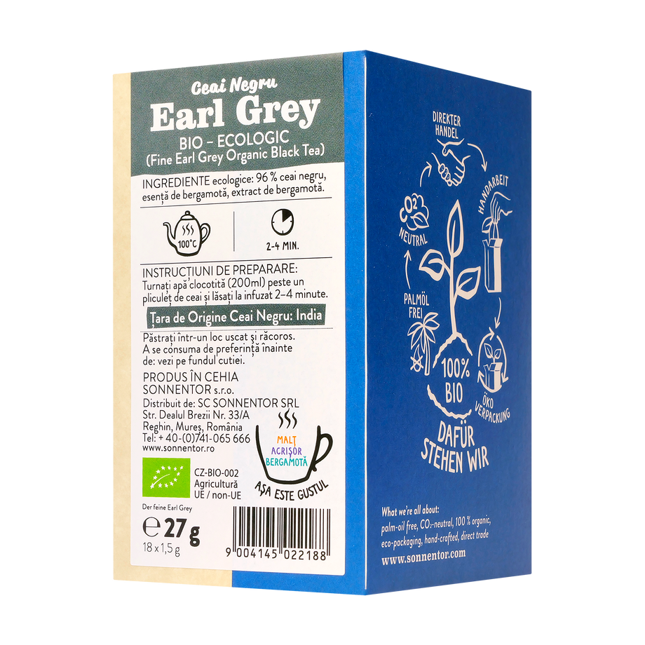 Ceai negru earl grey 18 plicuri
