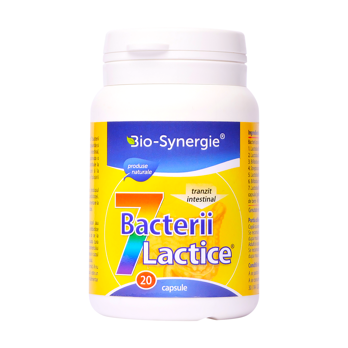 7 bacterii lactice 300mg 20 capsule