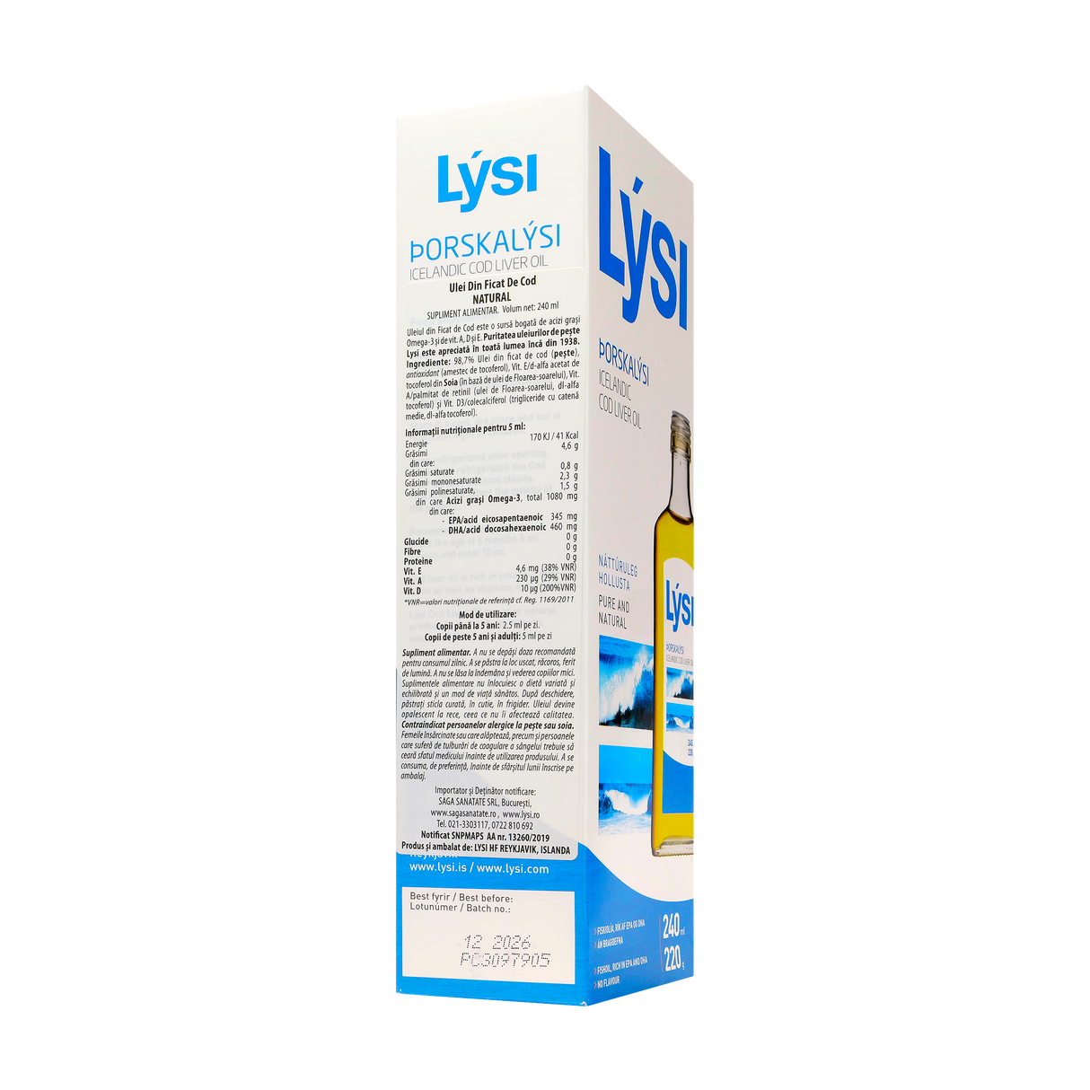 Ulei ficat de cod natural 240 ml