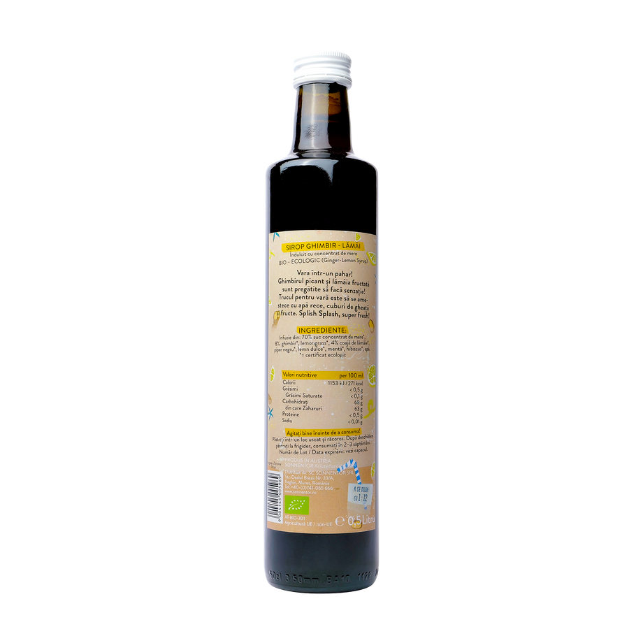 Sirop ghimbir si lamaie fara zahar 500 ml