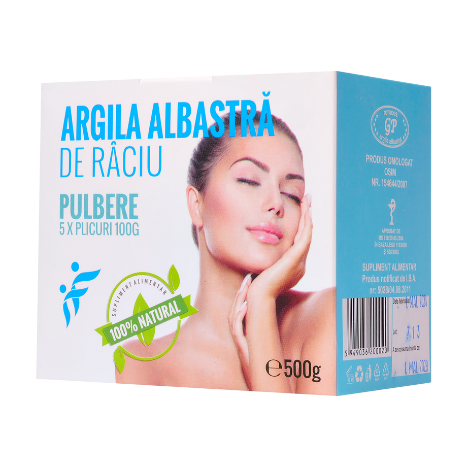 Argila albastra de Raciu plicuri 5x100 g